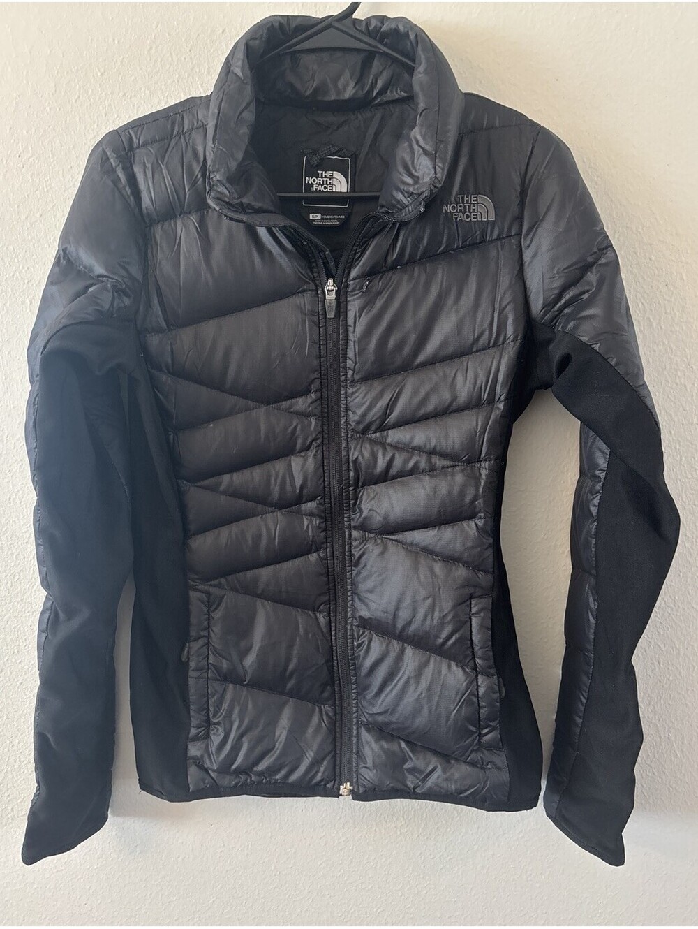 The North Face Puffer Jacket Womens Small Black Full Zip Insulated